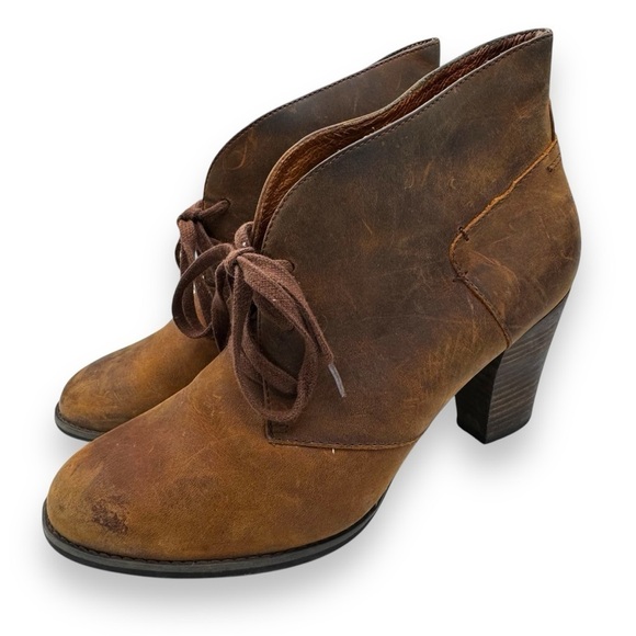 Clarks Indigo Distressed Nubuck Leather Lace Up Ankle Boots, Brown, Size 9.5 - Picture 3 of 12